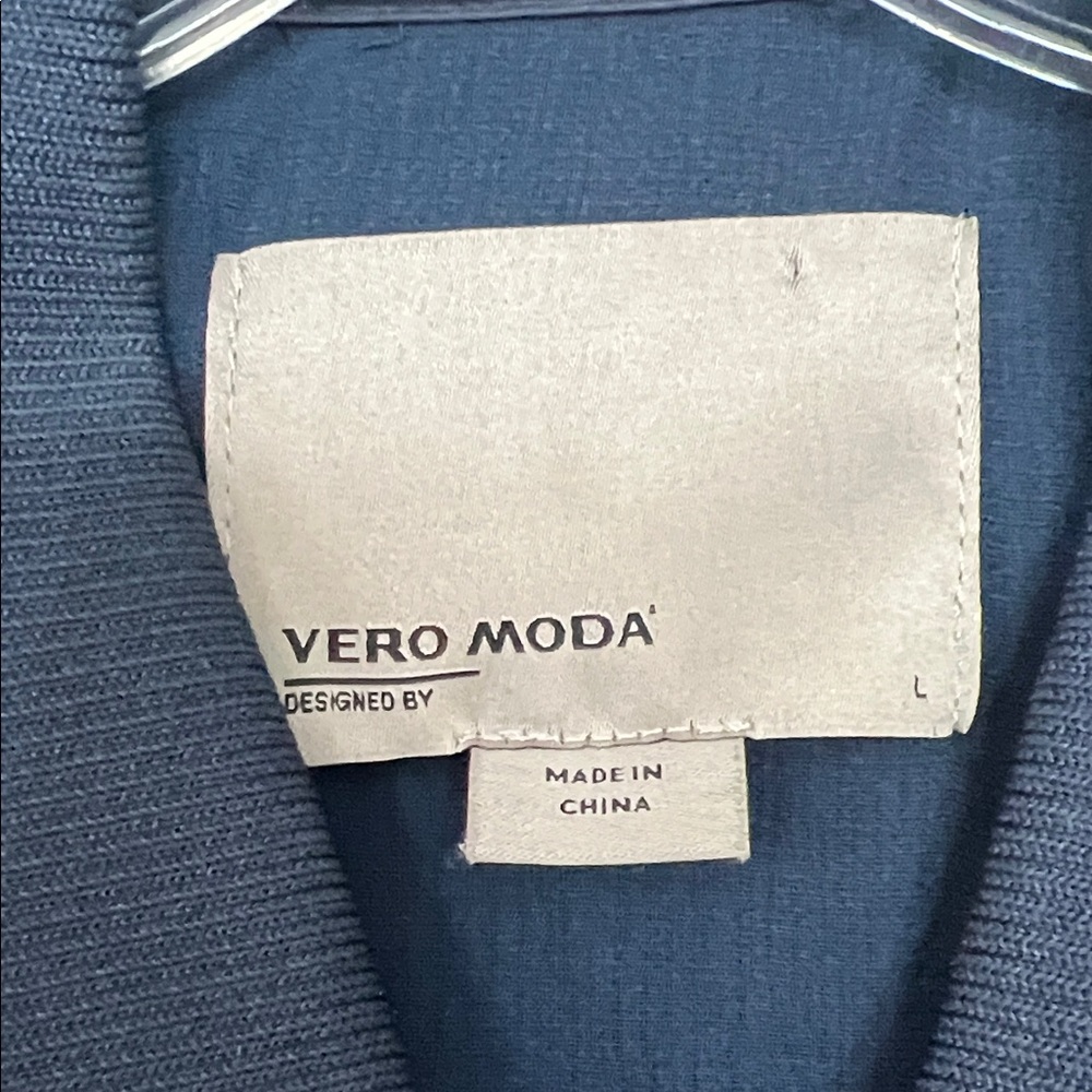 Vero Moda Navy long Bomber Jacket - Picture 2 of 5